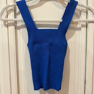 Dreamers by Debut Ribbed Blue Knit Top